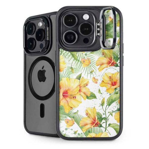 Yellow Hibiscus iPhone 16 Pro Kickstand Case